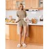 imageEkouaer Pajamas for Women Set 2 Piece PJ Soft Comfy Lounge Sets Short Sleeve Tops Shorts Sets Cotton Sleepwear SXXLKhaki