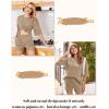 imageEkouaer Pajamas for Women Set 2 Piece PJ Soft Comfy Lounge Sets Short Sleeve Tops Shorts Sets Cotton Sleepwear SXXLKhaki