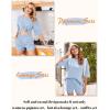 imageEkouaer Pajamas for Women Set 2 Piece PJ Soft Comfy Lounge Sets Short Sleeve Tops Shorts Sets Cotton Sleepwear SXXLLight Blue