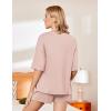 imageEkouaer Pajamas for Women Set 2 Piece PJ Soft Comfy Lounge Sets Short Sleeve Tops Shorts Sets Cotton Sleepwear SXXLLotus Pink