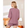 imageEkouaer Pajamas for Women Set 2 Piece PJ Soft Comfy Lounge Sets Short Sleeve Tops Shorts Sets Cotton Sleepwear SXXLOld Rose