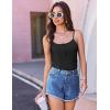 imageEkouaer Pajamas for Women Set Lingerie Pjs 2 Piece Cami Sleepwear Ribbed Knit Shorts SetBlack