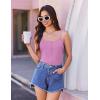 imageEkouaer Pajamas for Women Set Lingerie Pjs 2 Piece Cami Sleepwear Ribbed Knit Shorts SetHot Pink