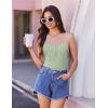 imageEkouaer Pajamas for Women Set Lingerie Pjs 2 Piece Cami Sleepwear Ribbed Knit Shorts SetLight Green