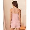 imageEkouaer Pajamas for Women Set Lingerie Pjs 2 Piece Cami Sleepwear Ribbed Knit Shorts SetLight Pink
