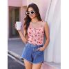 imageEkouaer Pajamas for Women Set Lingerie Pjs 2 Piece Cami Sleepwear Ribbed Knit Shorts SetPink Cherry