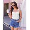 imageEkouaer Pajamas for Women Set Lingerie Pjs 2 Piece Cami Sleepwear Ribbed Knit Shorts SetWhite