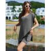 imageEkouaer Womens Pajamas Summer 2 Piece Sets Knit Loungewear V Neck Cap Sleeve Workout Sets Biker Shorts Tracksuit SXXLGrey