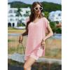 imageEkouaer Womens Pajamas Summer 2 Piece Sets Knit Loungewear V Neck Cap Sleeve Workout Sets Biker Shorts Tracksuit SXXLPink