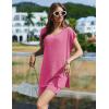 imageEkouaer Womens Pajamas Summer 2 Piece Sets Knit Loungewear V Neck Cap Sleeve Workout Sets Biker Shorts Tracksuit SXXLRose Red