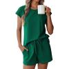 imageEkouaer Lounge Sets For Women Cotton Pajamas for Women Set 2 Piece Cap Sleeve Pjs Shorts Set SXXLDeep Green