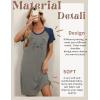 imageEkouaer Womens Nightgown Short Sleeve Night Dress Printed Sleepwear Soft Sleep Shirt S3XL01 Navy Blue
