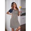 imageEkouaer Womens Nightgown Short Sleeve Night Dress Printed Sleepwear Soft Sleep Shirt S3XL01 Navy Blue