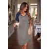 imageEkouaer Womens Nightgown Short Sleeve Night Dress Printed Sleepwear Soft Sleep Shirt S3XL01 Navy Blue