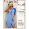 imageEkouaer Womens Nightgown Short Sleeve Night Dress Printed Sleepwear Soft Sleep Shirt S3XLAbaby Bluedog