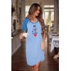 imageEkouaer Womens Nightgown Short Sleeve Night Dress Printed Sleepwear Soft Sleep Shirt S3XLAbaby Bluedog