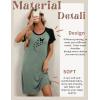 imageEkouaer Womens Nightgown Short Sleeve Night Dress Printed Sleepwear Soft Sleep Shirt S3XLAgreyish Greenbutterfly