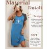 imageEkouaer Womens Nightgown Short Sleeve Night Dress Printed Sleepwear Soft Sleep Shirt S3XLAlake Bluecat
