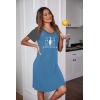 imageEkouaer Womens Nightgown Short Sleeve Night Dress Printed Sleepwear Soft Sleep Shirt S3XLAlake Bluecat