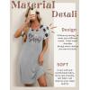 imageEkouaer Womens Nightgown Short Sleeve Night Dress Printed Sleepwear Soft Sleep Shirt S3XLBgrey