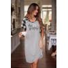 imageEkouaer Womens Nightgown Short Sleeve Night Dress Printed Sleepwear Soft Sleep Shirt S3XLBgrey