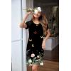 imageEkouaer Womens Nightgown Short Sleeve Night Dress Printed Sleepwear Soft Sleep Shirt S3XLBlack Butterfly Floral Print