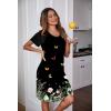 imageEkouaer Womens Nightgown Short Sleeve Night Dress Printed Sleepwear Soft Sleep Shirt S3XLBlack Butterfly Floral Print