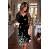 imageEkouaer Womens Nightgown Short Sleeve Night Dress Printed Sleepwear Soft Sleep Shirt S3XLBlack Butterfly Floral Print
