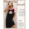 imageEkouaer Womens Nightgown Short Sleeve Night Dress Printed Sleepwear Soft Sleep Shirt S3XLBlackrainbow