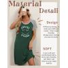 imageEkouaer Womens Nightgown Short Sleeve Night Dress Printed Sleepwear Soft Sleep Shirt S3XLDark Green