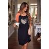 imageEkouaer Womens Nightgown Short Sleeve Night Dress Printed Sleepwear Soft Sleep Shirt S3XLLeopard Print Love