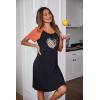 imageEkouaer Womens Nightgown Short Sleeve Night Dress Printed Sleepwear Soft Sleep Shirt S3XLLeopard Print Love