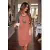 imageEkouaer Womens Nightgown Short Sleeve Night Dress Printed Sleepwear Soft Sleep Shirt S3XLPinkmoon