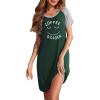 imageEkouaer Womens Nightgown Short Sleeve Night Dress Printed Sleepwear Soft Sleep Shirt S3XLDark Green