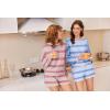 imageEkouaer Knit Pajamas Set for Women Lounge Wear Sets Long Sleeve Sweatsuit Matching 2 Piece Outfits Casual Sweater Sets SXXLBlue White Striped