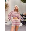 imageEkouaer Knit Pajamas Set for Women Lounge Wear Sets Long Sleeve Sweatsuit Matching 2 Piece Outfits Casual Sweater Sets SXXLPink White Striped