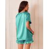 imageEkouaer Satin Pajamas for Women Short Sleeve Silk Sleepwear 2 Piece Pjs Set with Ruffled Shorts Casual LoungewearCeramic