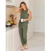 imageEkouaer Womens Pajamas Set Soft 2 Piece Lounge Sets Sleeveless Tank Tops with Jogger Set Active Tracksuit Lounge WearArmy Green