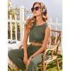 imageEkouaer Womens Pajamas Set Soft 2 Piece Lounge Sets Sleeveless Tank Tops with Jogger Set Active Tracksuit Lounge WearArmy Green
