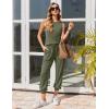 imageEkouaer Womens Pajamas Set Soft 2 Piece Lounge Sets Sleeveless Tank Tops with Jogger Set Active Tracksuit Lounge WearArmy Green