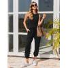 imageEkouaer Womens Pajamas Set Soft 2 Piece Lounge Sets Sleeveless Tank Tops with Jogger Set Active Tracksuit Lounge WearBlack