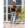imageEkouaer Womens Pajamas Set Soft 2 Piece Lounge Sets Sleeveless Tank Tops with Jogger Set Active Tracksuit Lounge WearBlack Plaid