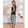 imageEkouaer Womens Pajamas Set Soft 2 Piece Lounge Sets Sleeveless Tank Tops with Jogger Set Active Tracksuit Lounge WearBlack Plaid