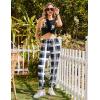 imageEkouaer Womens Pajamas Set Soft 2 Piece Lounge Sets Sleeveless Tank Tops with Jogger Set Active Tracksuit Lounge WearBlack Plaid