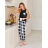 imageEkouaer Womens Pajamas Set Soft 2 Piece Lounge Sets Sleeveless Tank Tops with Jogger Set Active Tracksuit Lounge WearBlack Plaid