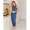 imageEkouaer Womens Pajamas Set Soft 2 Piece Lounge Sets Sleeveless Tank Tops with Jogger Set Active Tracksuit Lounge WearBlue