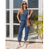 imageEkouaer Womens Pajamas Set Soft 2 Piece Lounge Sets Sleeveless Tank Tops with Jogger Set Active Tracksuit Lounge WearBlue