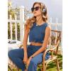 imageEkouaer Womens Pajamas Set Soft 2 Piece Lounge Sets Sleeveless Tank Tops with Jogger Set Active Tracksuit Lounge WearBlue