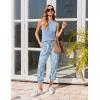 imageEkouaer Womens Pajamas Set Soft 2 Piece Lounge Sets Sleeveless Tank Tops with Jogger Set Active Tracksuit Lounge WearLight Blue Floral