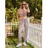 imageEkouaer Womens Pajamas Set Soft 2 Piece Lounge Sets Sleeveless Tank Tops with Jogger Set Active Tracksuit Lounge WearPink Plaid